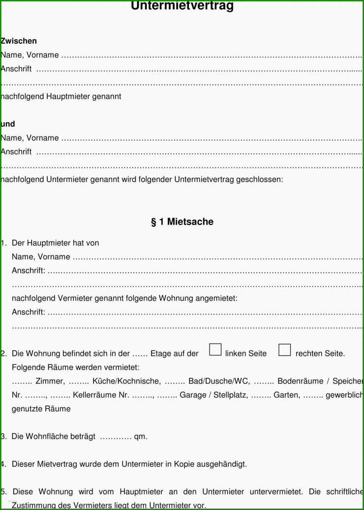 Kündigung Mietvertrag Vorlage Kostenlos Download