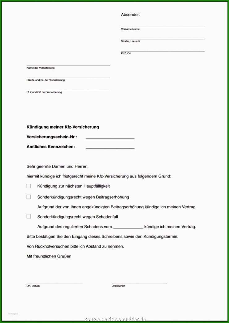 Kündigung Mietvertrag Vorlage Zum Ausfüllen Pdf