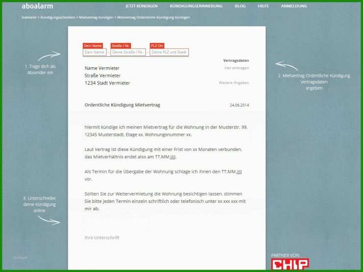 Kündigungsschreiben Mietvertrag Vorlage