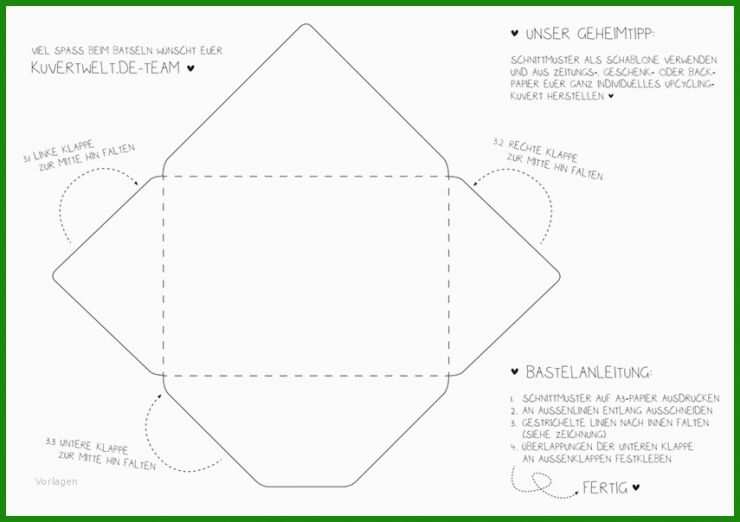 Kuvert Vorlage Basteln