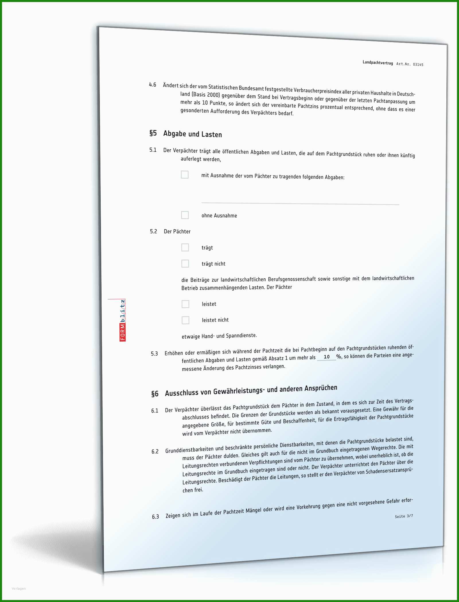 Landwirtschaft Pachtvertrag Muster - Kostenlose Vorlagen Zum Download!