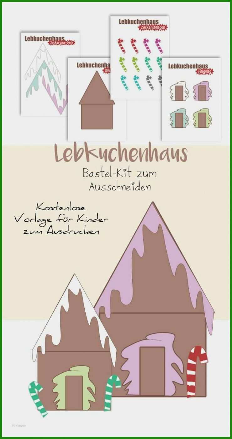 Lebkuchenhaus Basteln Vorlage