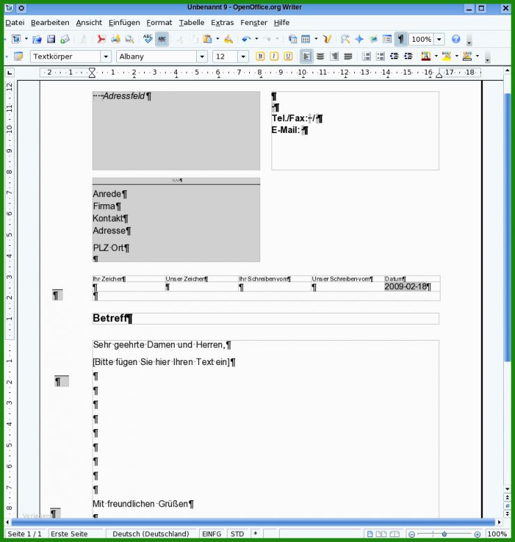 Libreoffice Brief Vorlage - Kostenlose Vorlagen Zum Download!