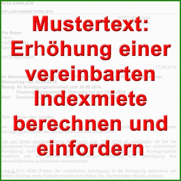 Mietvertrag Kündigen Text