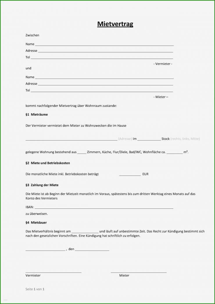 Mietvertrag Pdf Muster