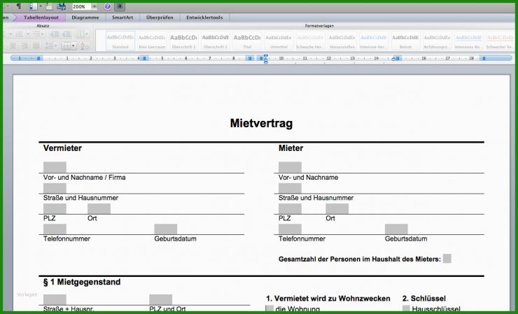 Mietvertrag überschreiben Vorlage