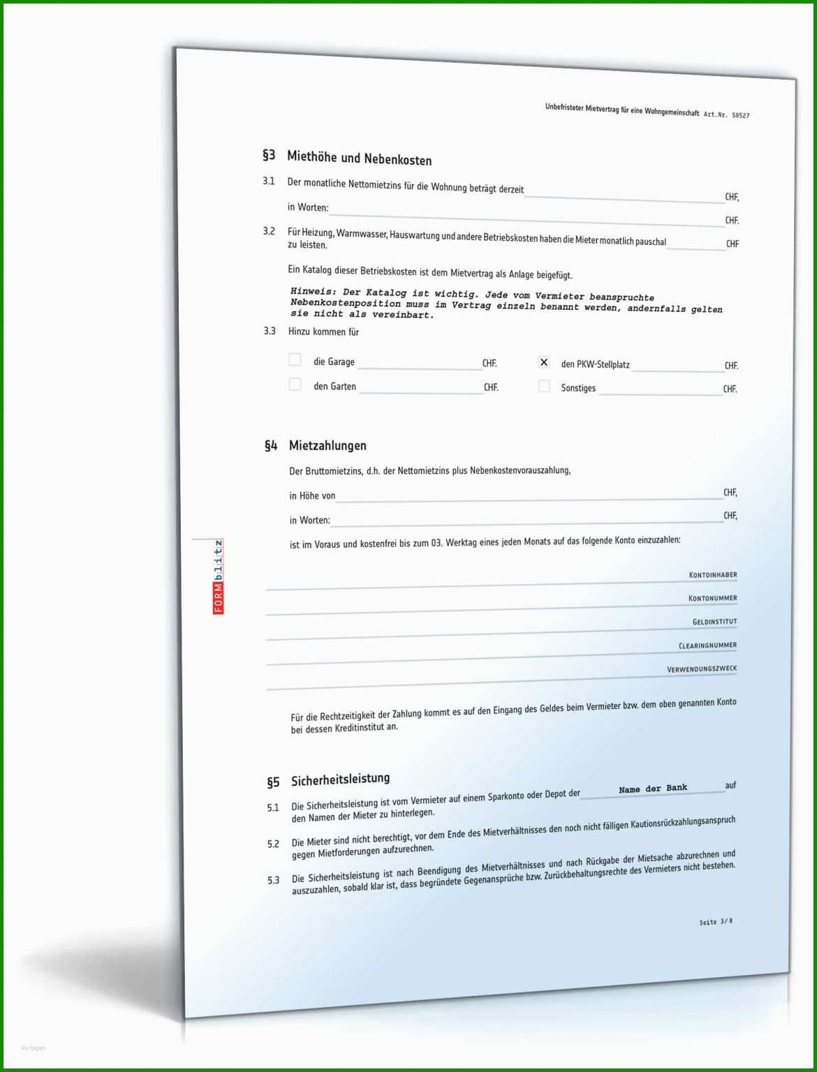 Mietvertrag Wg Muster Kostenlose Vorlagen Zum Download!