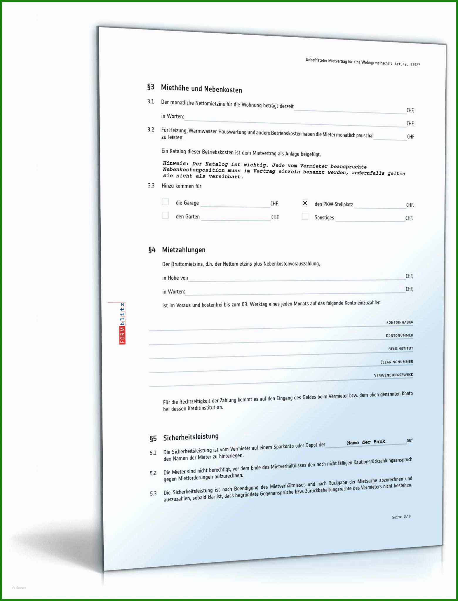 Mietvertrag Wg Muster - Kostenlose Vorlagen Zum Download!