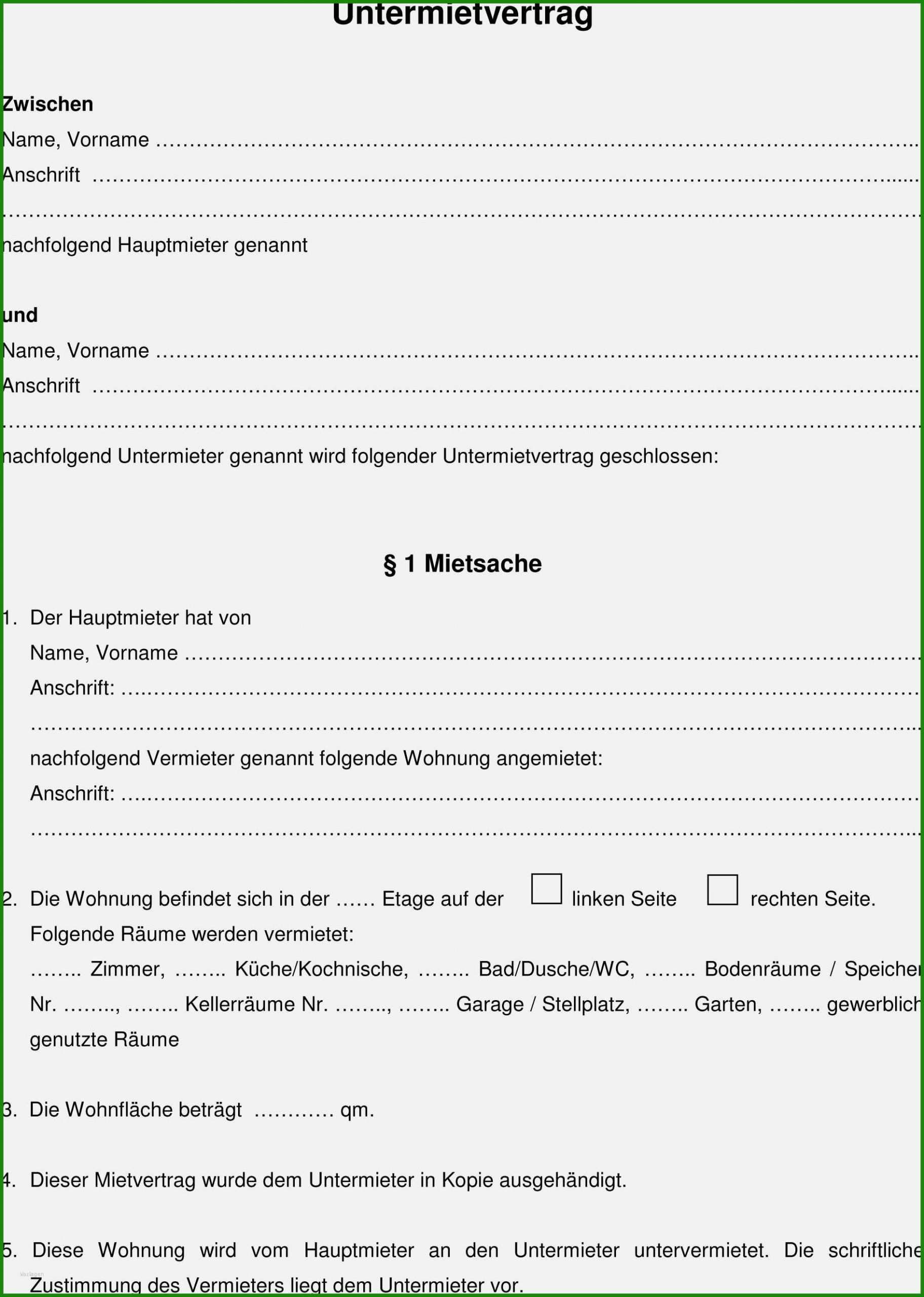 Mietvertrag Wg Zimmer Muster Kostenlos - Kostenlose Vorlagen zum