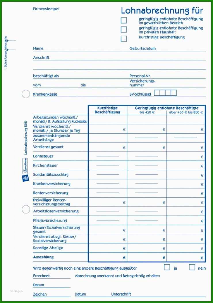 Muster Arbeitsvertrag Geringfügig