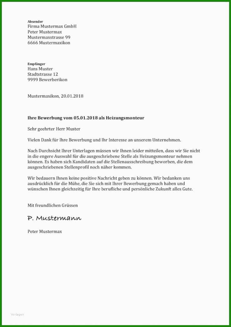 Muster Brief Bewerbung