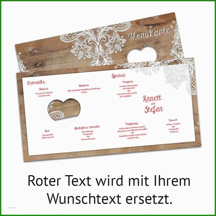 Muster Menükarten Hochzeit