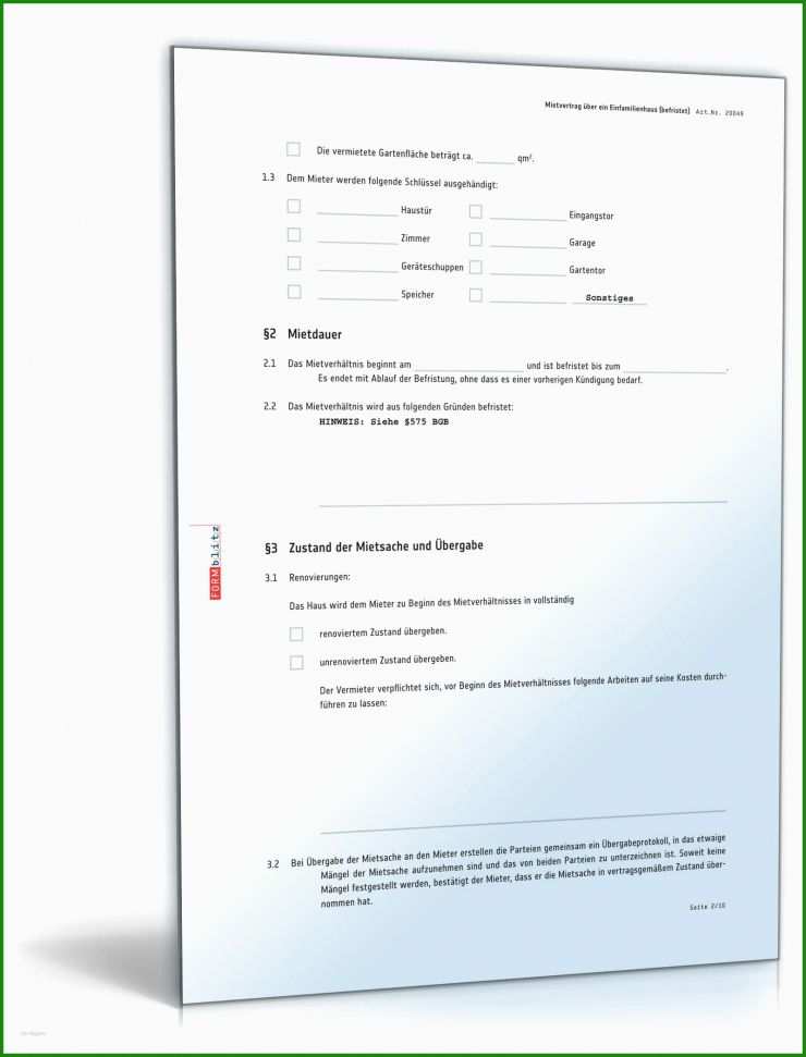 Muster Mietvertrag Befristet
