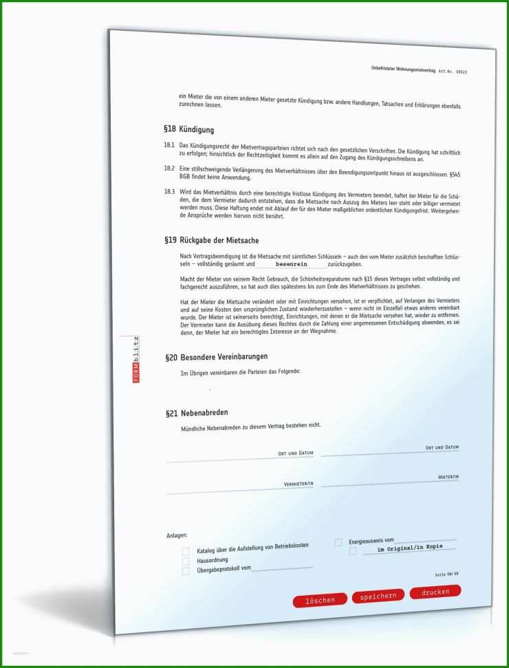 Muster Mietvertrag Ferienwohnung