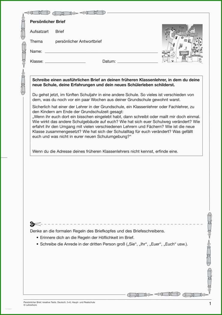 Muster Persönlicher Brief