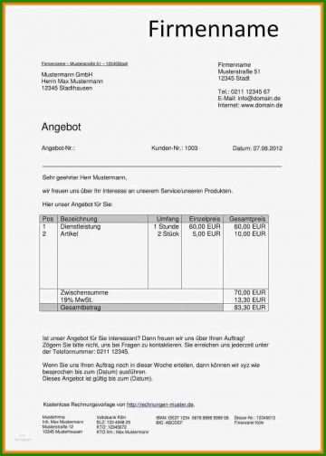 Nachtrag Zum Angebot Muster - Kostenlose Vorlagen Zum Download!