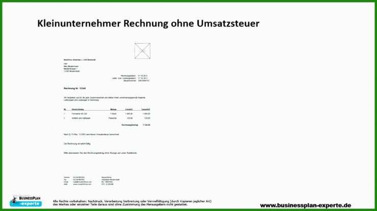 Nebengewerbe Rechnung Muster