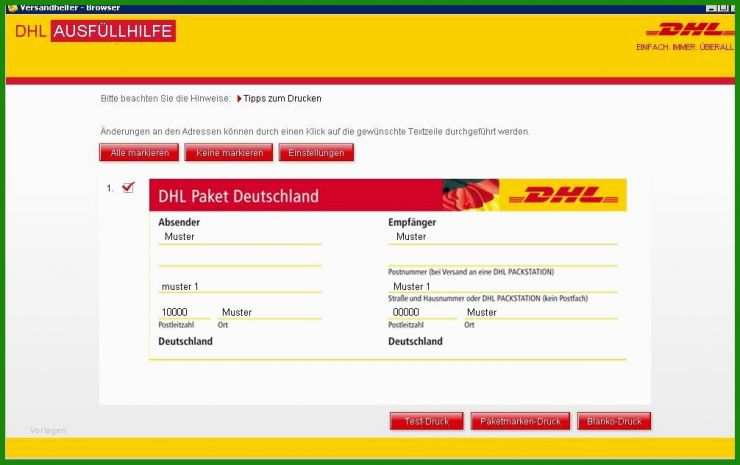 Paket Etiketten Vorlagen Dhl