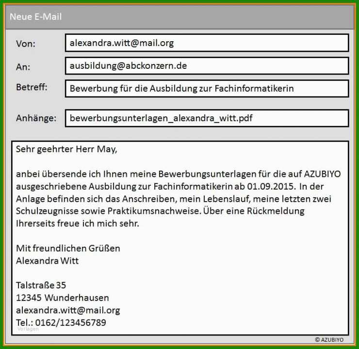 Praktikum Bewerbung Email Muster