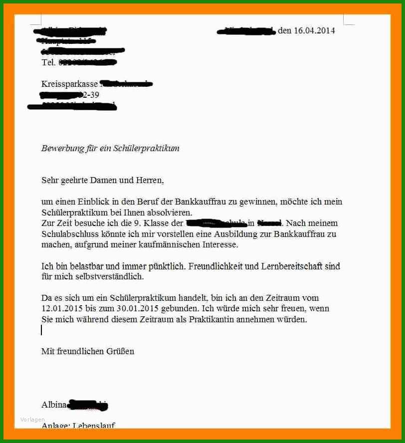 Praktikum Bewerbung Muster 8.klasse - Kostenlose Vorlagen Zum Download!