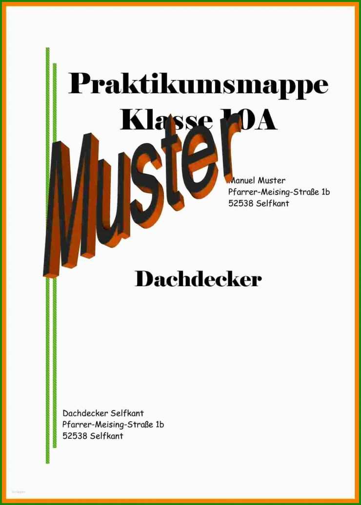 Praktikum Deckblatt Muster