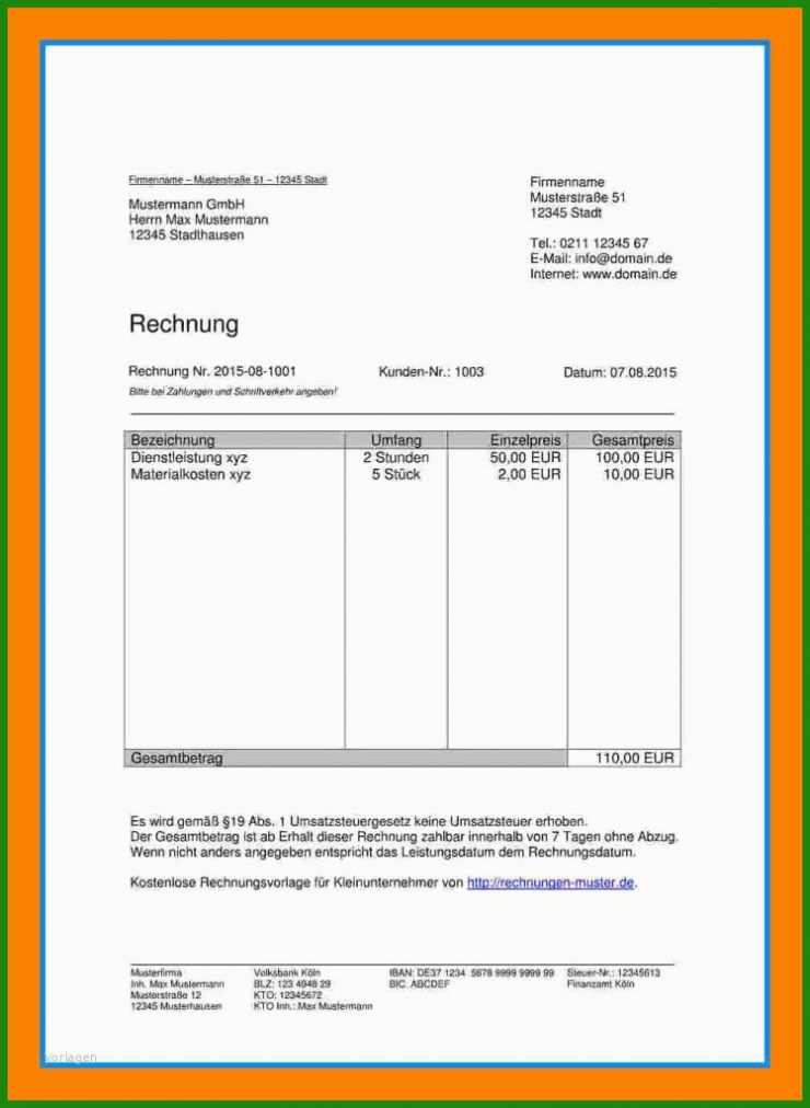 Proforma Rechnung Englisch Vorlage