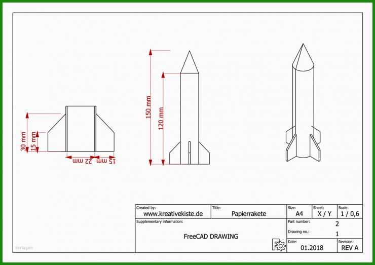 Rakete Vorlage Basteln