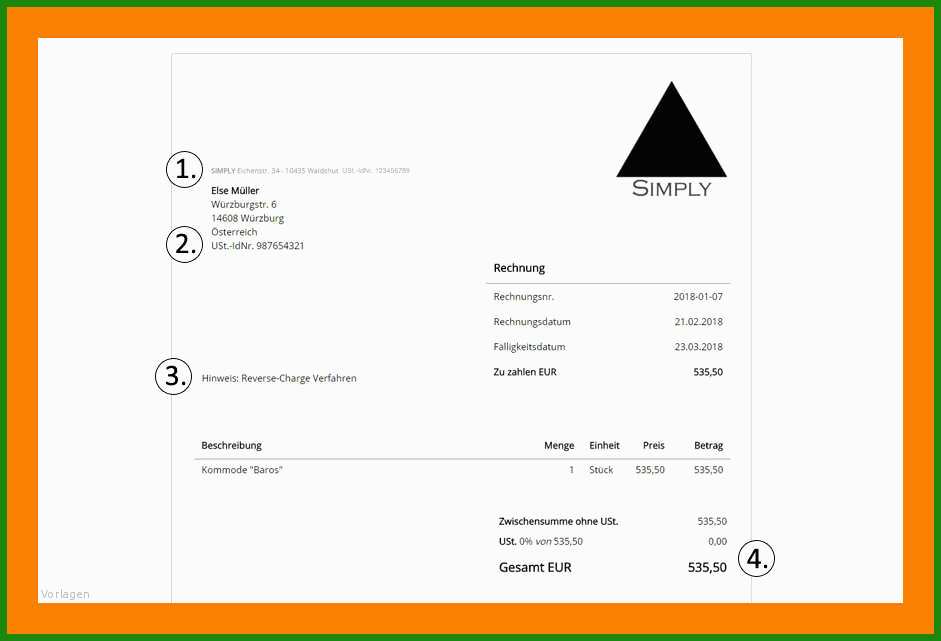 Rechnung Eu Ausland Muster - Kostenlose Vorlagen Zum Download!