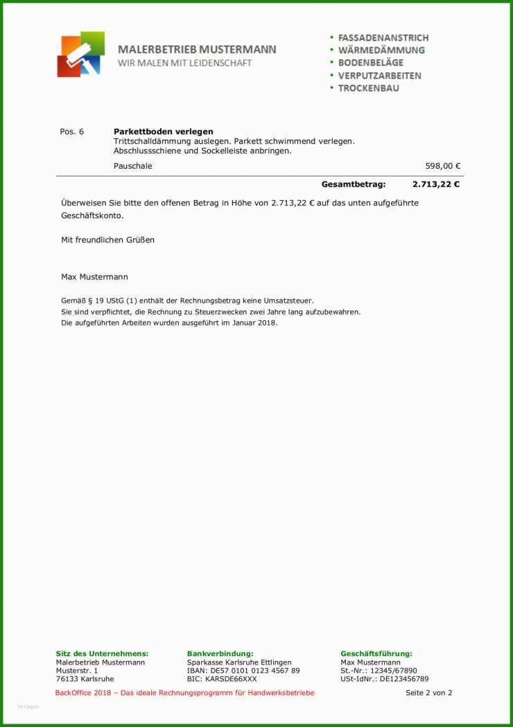 Rechnung Gastronomie Vorlage