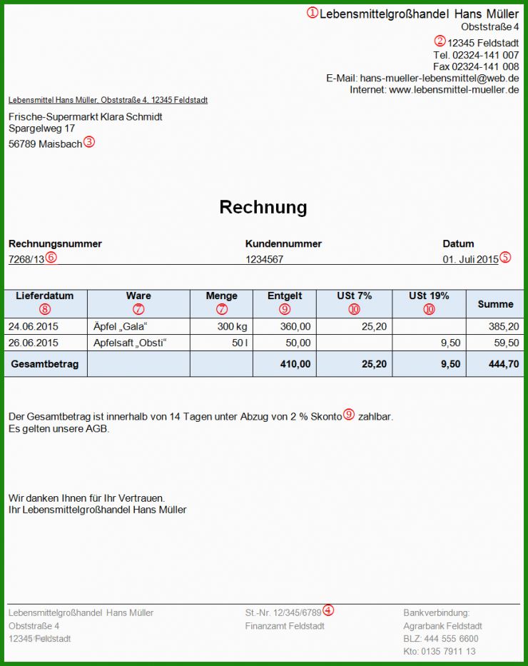 Rechnung In Die Schweiz Stellen Muster