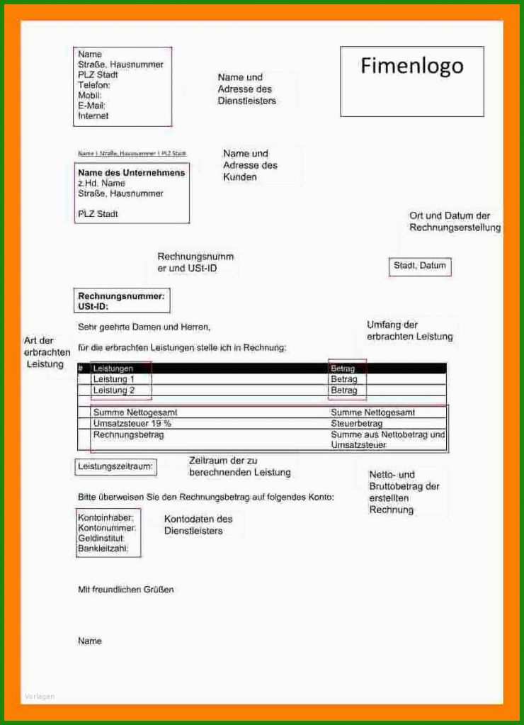 Rechnung Mit Umsatzsteuer Muster