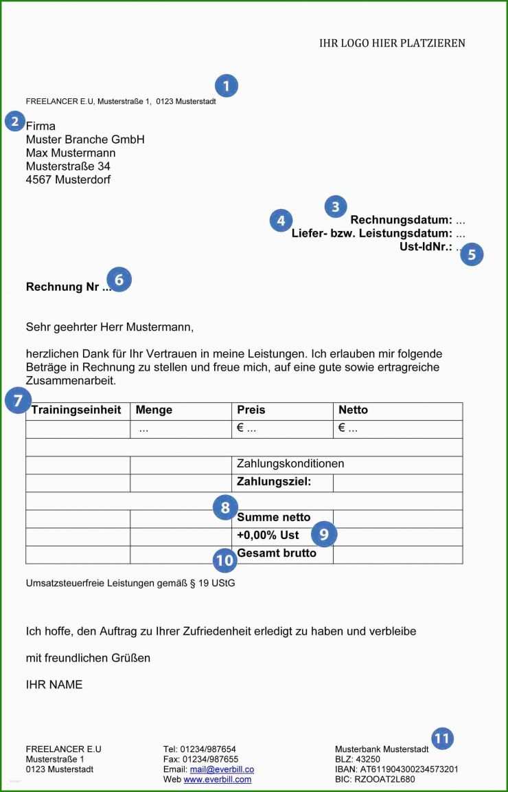 Rechnung Muster Wko