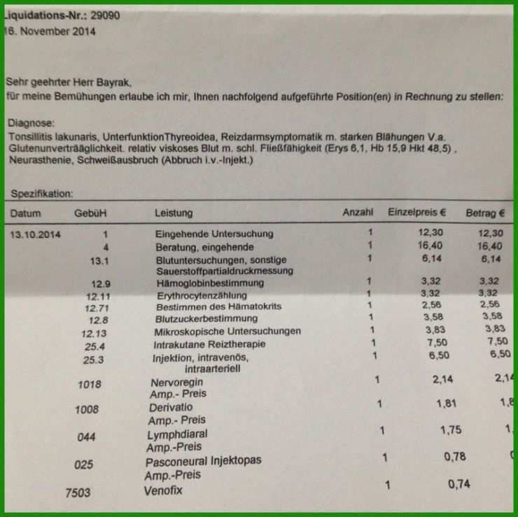 Rechnung Physiotherapie Muster