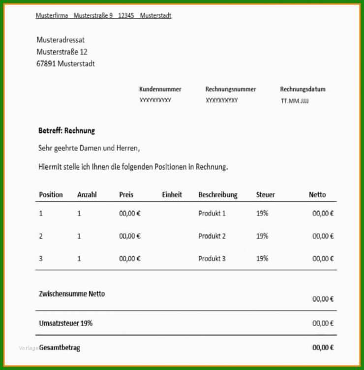 Rechnung Testamentsvollstrecker Muster