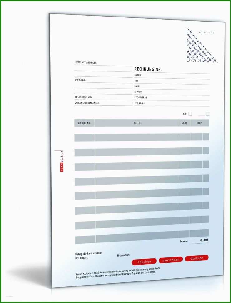 Rechnung Vorlage Mit Mwst
