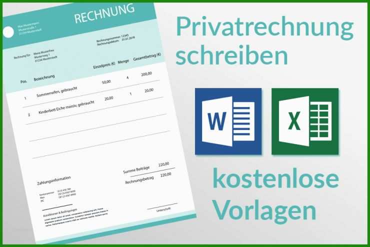 Rechnung Vorlage Word Excel