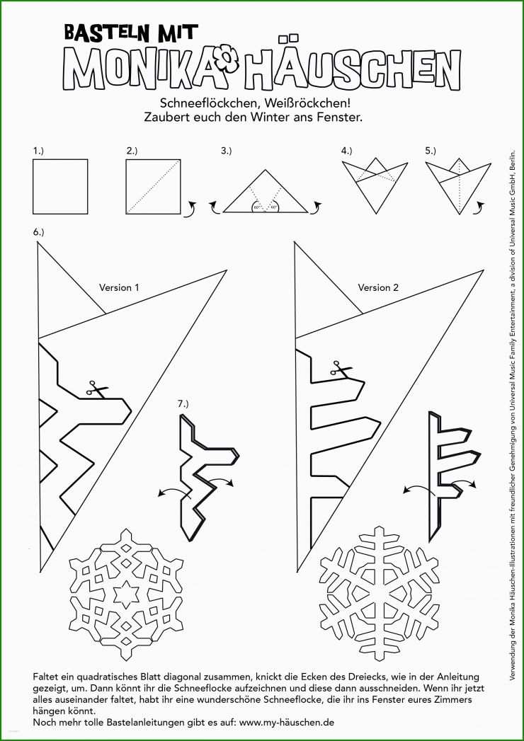 Schneeflocken Basteln Papier Vorlage