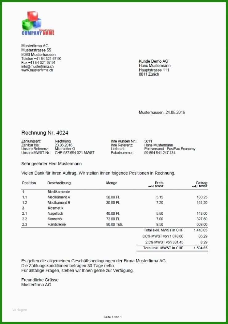 Selbstständigkeit Rechnung Vorlage