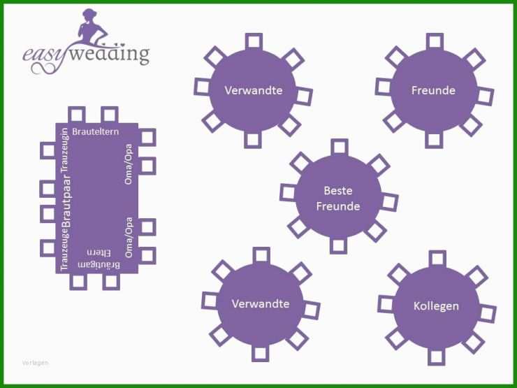 Sitzordnung Hochzeit Vorlage Runde Tische