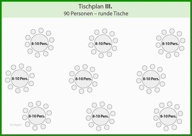 Sitzplan Hochzeit Runde Tische Vorlage