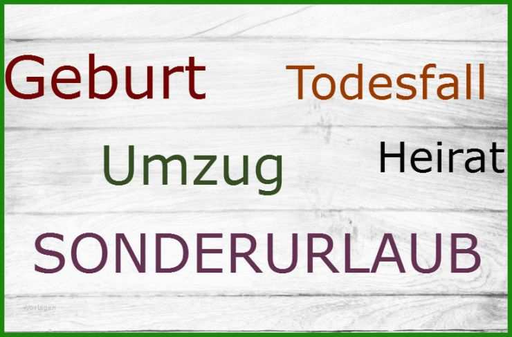 Sonderurlaub Hochzeit Muster