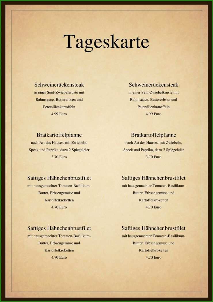 Speisekarte Hochzeit Vorlage Word