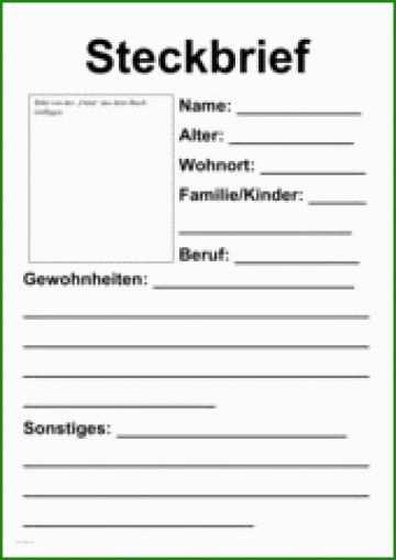 Steckbrief Englisch Vorlage Grundschule