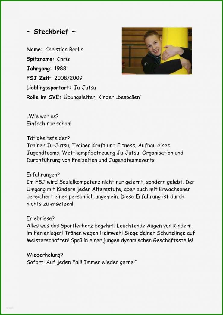 Steckbrief Für Kindergarten Muster