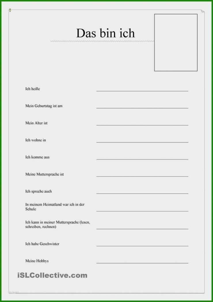 Steckbrief Vorlage Layout