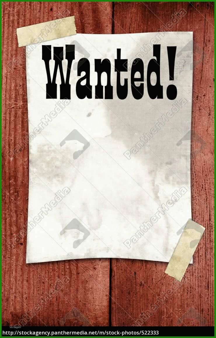 Steckbrief Vorlage Wanted