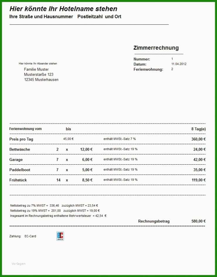 Stundenlohn Rechnung Muster