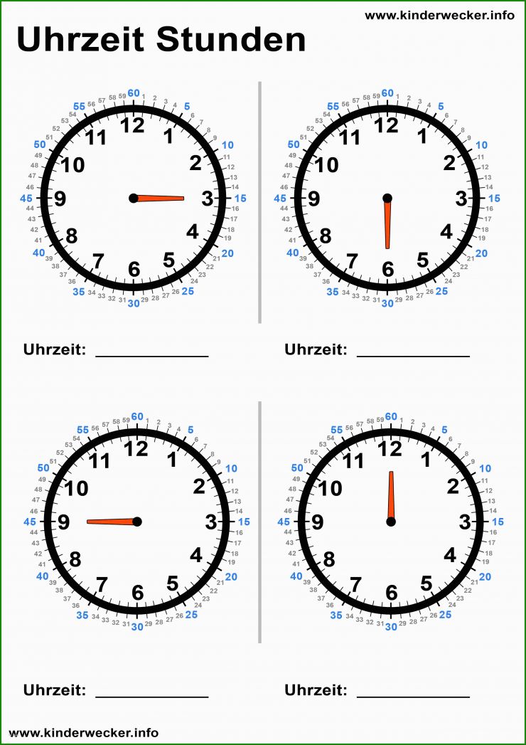 Uhr Vorlage Zum Basteln