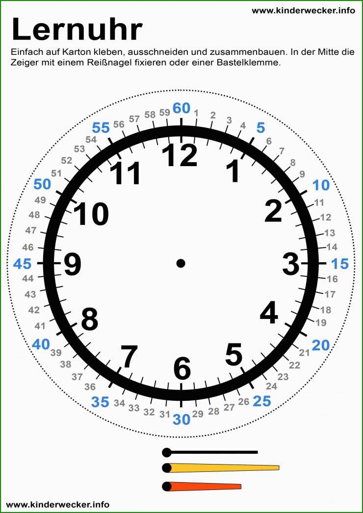 Uhr Zum Basteln Vorlage