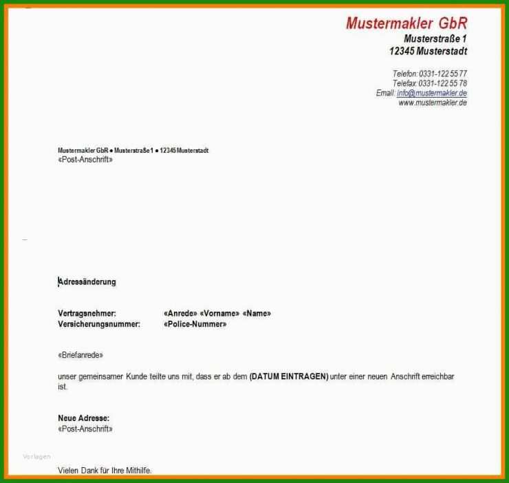 Umzug Brief Muster - Kostenlose Vorlagen zum Download! - Kostenlose